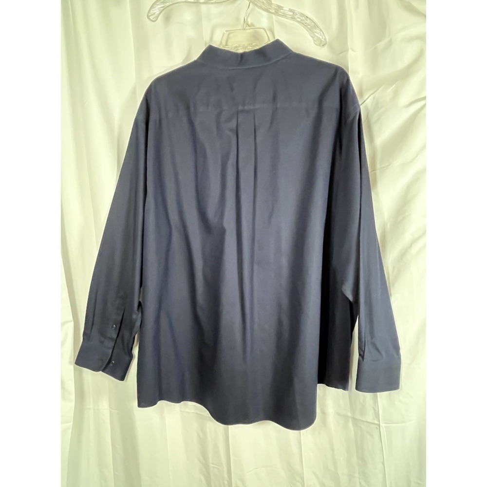 Roundtree Yorke Advance Gold Label Dress Shirt No Iron 3XB Navy Button Down - Picture 4 of 14
